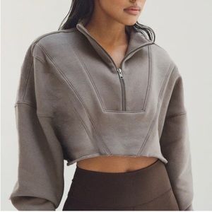 Josh Brown Cropped retro half zip